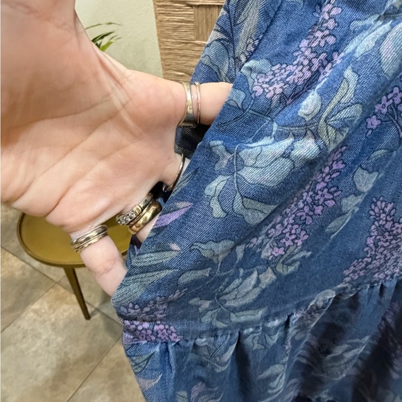 Natural Life Rebecca Wisteria Floral Dress Size Large EUC Lagenlook Pockets - Picture 4 of 5